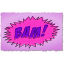 download Bam Comic Book Sound Effect clipart image with 270 hue color