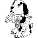 download Sad Dog With A Broken Leg clipart image with 0 hue color