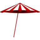 download Red White Umbrella clipart image with 0 hue color