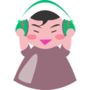 download Boy With Headphone3 clipart image with 315 hue color