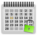 download Locked Calendar clipart image with 45 hue color