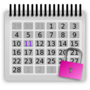 download Locked Calendar clipart image with 270 hue color