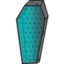 download Coffin clipart image with 180 hue color