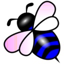 download Bee clipart image with 180 hue color