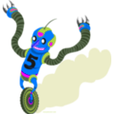 download Running Robot clipart image with 225 hue color