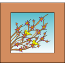 download Branches Flowers Birds clipart image with 0 hue color