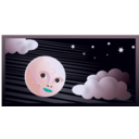download Curious Moon clipart image with 180 hue color