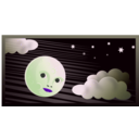 download Curious Moon clipart image with 270 hue color