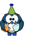 download Owl Party clipart image with 180 hue color