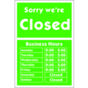 download Sorry Were Closed clipart image with 225 hue color
