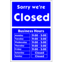 download Sorry Were Closed clipart image with 0 hue color