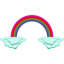 download Rainbow And Clouds clipart image with 315 hue color
