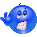 download Cold Smile Smiley Emoticon clipart image with 180 hue color