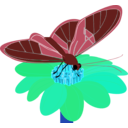 download Butterfly On A Flower clipart image with 135 hue color