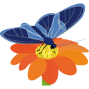 download Butterfly On A Flower clipart image with 0 hue color