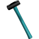 download Red Sledgehammer clipart image with 180 hue color