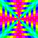 download 12 Color Rainbow Square Tunnel clipart image with 180 hue color