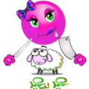 download Girl Eats Sheep Smiley Emoticon clipart image with 270 hue color
