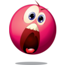 download Smiley Terrified Pink Emoticon clipart image with 0 hue color