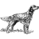 download English Setter Grayscale clipart image with 0 hue color