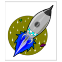 download Cartoon Rocket clipart image with 180 hue color