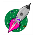 download Cartoon Rocket clipart image with 270 hue color