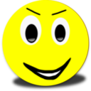 download Evil Smiley Pink Emoticon clipart image with 90 hue color