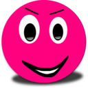 Evil Smiley Pink Emoticon
