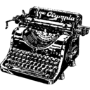 download Typewriter clipart image with 180 hue color