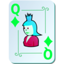 download Ornamental Deck Queen Of Diamonds clipart image with 135 hue color