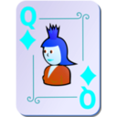 download Ornamental Deck Queen Of Diamonds clipart image with 180 hue color