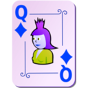 download Ornamental Deck Queen Of Diamonds clipart image with 225 hue color