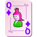 download Ornamental Deck Queen Of Diamonds clipart image with 270 hue color