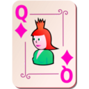 download Ornamental Deck Queen Of Diamonds clipart image with 315 hue color