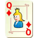 download Ornamental Deck Queen Of Diamonds clipart image with 0 hue color