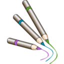 download Crayons clipart image with 0 hue color