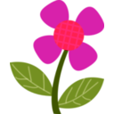 download Red Flower clipart image with 315 hue color