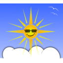 download Sun And Cloud clipart image with 0 hue color