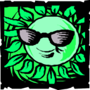 download Sun In Shades clipart image with 90 hue color
