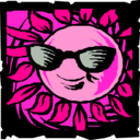 download Sun In Shades clipart image with 270 hue color