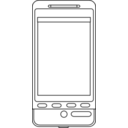download Android Phone Line Art clipart image with 0 hue color