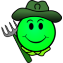 download Farmer Smiley clipart image with 90 hue color