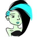 download Punk Girl clipart image with 180 hue color