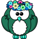 download Owl With Garland clipart image with 135 hue color
