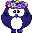 download Owl With Garland clipart image with 225 hue color