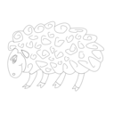 download Sheep Vector Coloring clipart image with 180 hue color