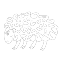 download Sheep Vector Coloring clipart image with 0 hue color