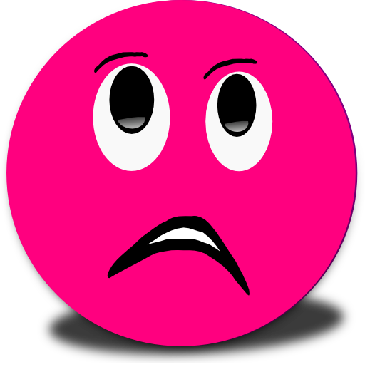 Frustrated Smiley Pink Emoticon