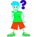 download Boy Question clipart image with 135 hue color