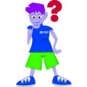 download Boy Question clipart image with 225 hue color